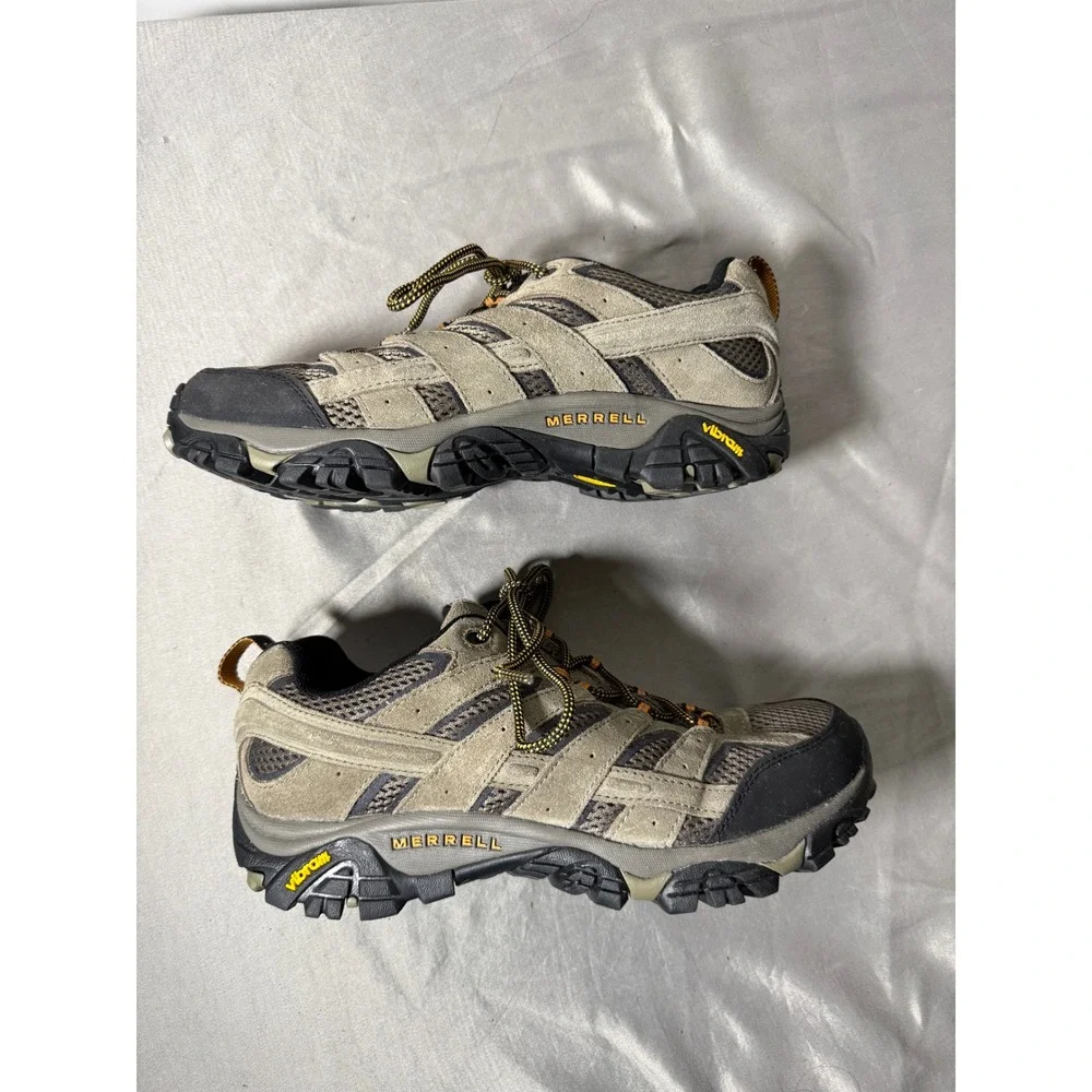 Merrell Moab 2 Ventilator Mens 8.5 Hiking Shoes Brown Suede Vibram Low Top Trail